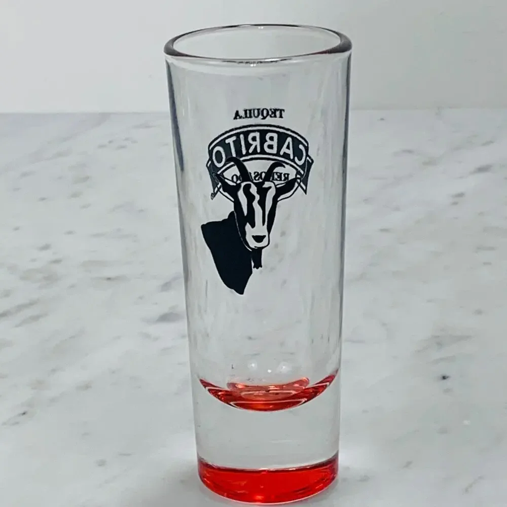CABRITO Set of 8 Double Shooter Glasses 2 oz Red Tequila Reposado Shot NEW